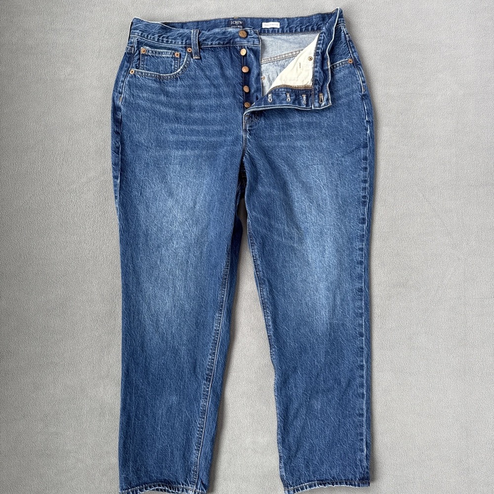 JCrew Jeans Womens 32 Blue Premium Edition Straight Button Fly 100% Cotton Denim